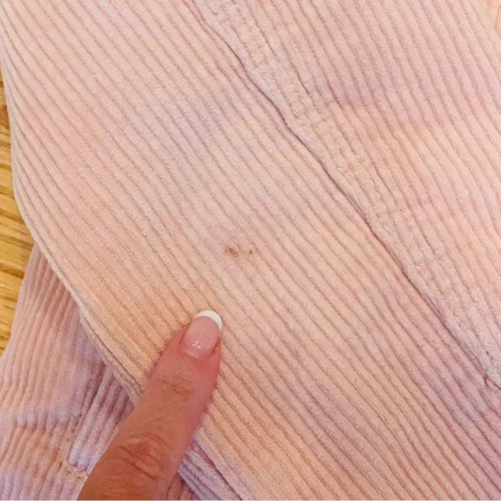 PacSun Pink Corduroy Sherpa Lined Trucker Jacket Faux Fur Oversized XS S - Picture 6 of 8